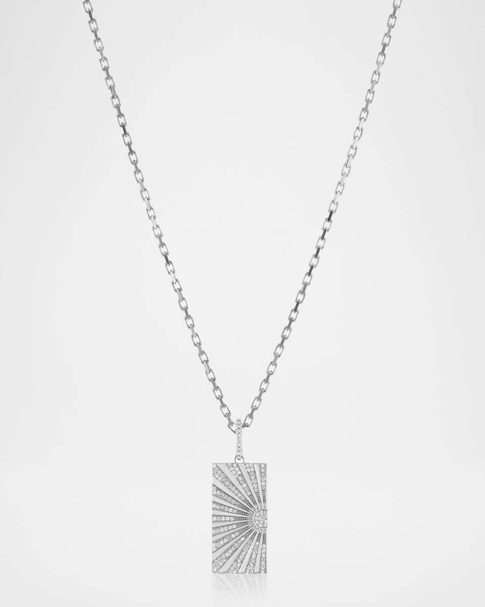 Diamond Sunrise Dogtag on Forzentina Chain Necklace